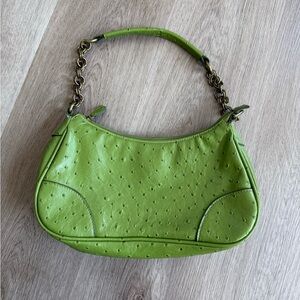 Vintage green faux ostrich shoulder bag